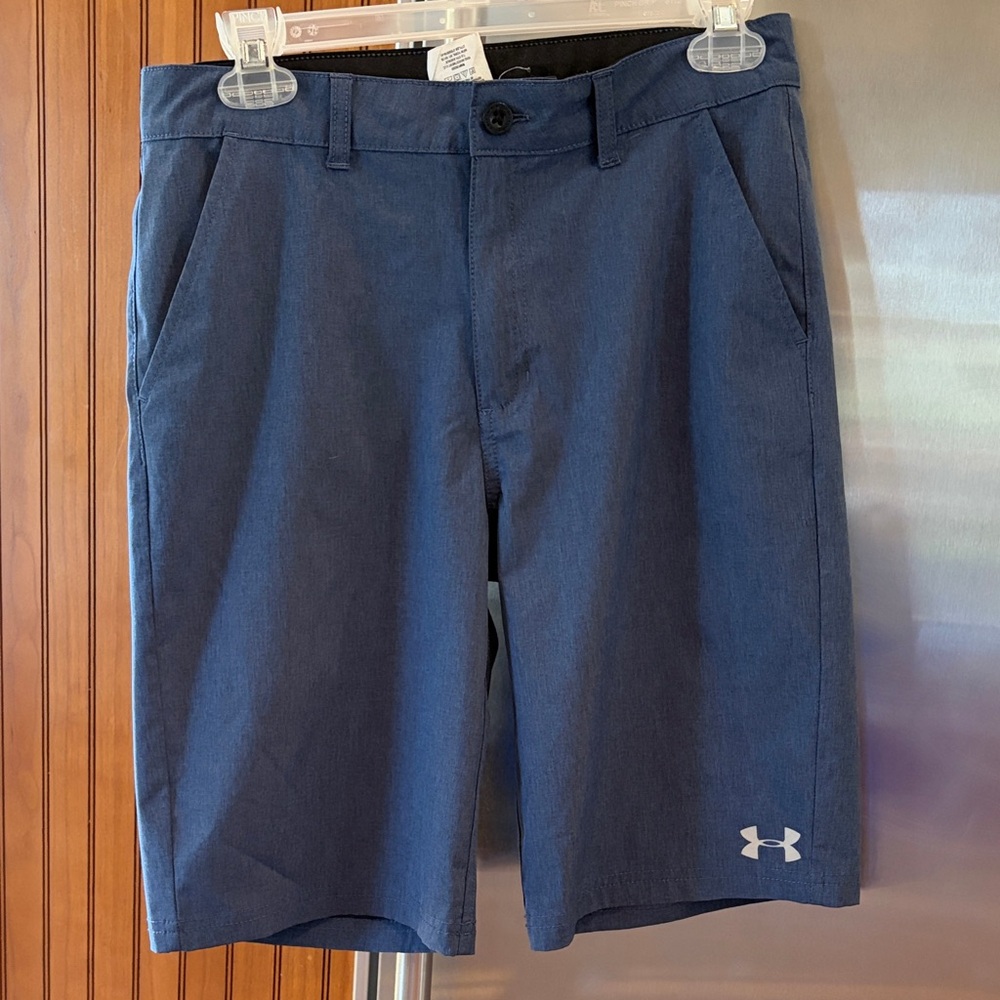 Under Armour Boys Dark Blue Athletic Shorts